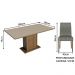Conjunto Sala de Jantar Mesa Tampo de Madeira 4 Cadeiras Rustic/Crema/Silver Keila Madesa