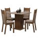 Conjunto Sala de Jantar Mesa Tampo de Madeira 4 Cadeiras Rustic/Crema/Sintético Bege Claire Madesa