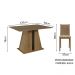 Conjunto Sala de Jantar Mesa Tampo de Madeira 4 Cadeiras Rustic/Lírio Bege Marilyn Madesa