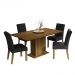 Conjunto Sala de Jantar Mesa Tampo de Madeira 4 Cadeiras Rustic/Oxford Cindy Madesa