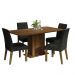 Conjunto Sala de Jantar Mesa Tampo de Madeira 4 Cadeiras Rustic/Oxford Keila Madesa
