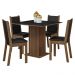 Conjunto Sala de Jantar Mesa Tampo de Madeira 4 Cadeiras Rustic/Preto Briana Madesa