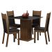Conjunto Sala de Jantar Mesa Tampo de Madeira 4 Cadeiras Rustic/Preto Claire Madesa