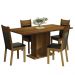 Conjunto Sala de Jantar Mesa Tampo de Madeira 4 Cadeiras Rustic/Preto Elisa Madesa