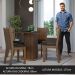 Conjunto Sala de Jantar Mesa Tampo de Madeira 4 Cadeiras Rustic/Preto Samara Madesa