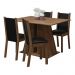 Conjunto Sala de Jantar Mesa Tampo de Madeira 4 Cadeiras Rustic/Preto Sophie Madesa