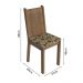 Conjunto Sala de Jantar Mesa Tampo de Madeira 4 Cadeiras Rustic/Preto/Bege Marrom Samara Madesa
