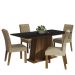 Conjunto Sala de Jantar Mesa Tampo de Madeira 4 Cadeiras Rustic/Preto/Imperial Ashley Madesa