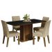 Conjunto Sala de Jantar Mesa Tampo de Madeira 4 Cadeiras Rustic/Preto/Imperial Keila Madesa