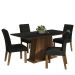 Conjunto Sala de Jantar Mesa Tampo de Madeira 4 Cadeiras Rustic/Preto/Oxford Ashley Madesa