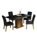 Conjunto Sala de Jantar Mesa Tampo de Madeira 4 Cadeiras Rustic/Preto/Oxford Cindy Madesa