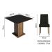 Conjunto Sala de Jantar Mesa Tampo de Madeira 4 Cadeiras Rustic/Preto/Oxford Livia Madesa