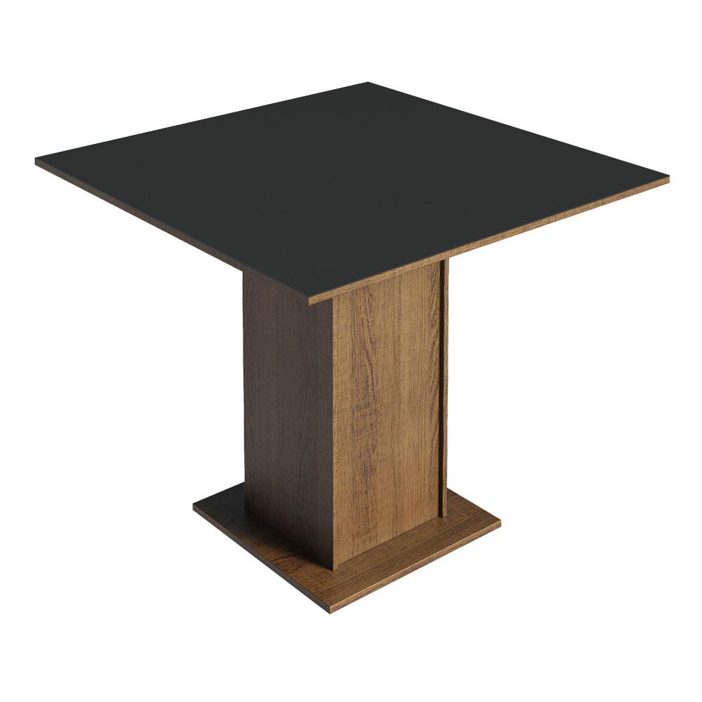 Conjunto Sala de Jantar Mesa Tampo de Madeira 4 Cadeiras Rustic/Preto/Oxford Livia Madesa