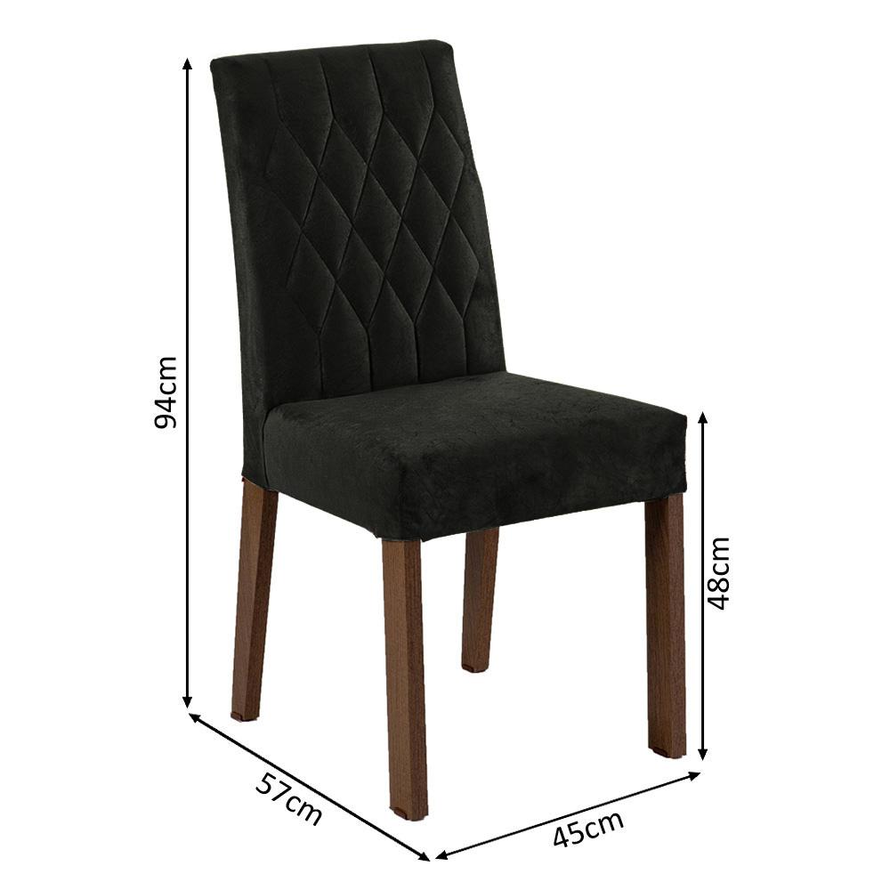 Conjunto Sala de Jantar Mesa Tampo de Madeira 4 Cadeiras Rustic/Preto/Oxford Ruby Madesa