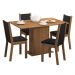Conjunto Sala de Jantar Mesa Tampo de Madeira 4 Cadeiras Rustic/Preto/Oxford Talita Madesa