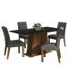 Conjunto Sala de Jantar Mesa Tampo de Madeira 4 Cadeiras Rustic/Preto/Silver Ashley Madesa