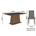 Conjunto Sala de Jantar Mesa Tampo de Madeira 4 Cadeiras Rustic/Preto/Silver Ashley Madesa