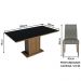 Conjunto Sala de Jantar Mesa Tampo de Madeira 4 Cadeiras Rustic/Preto/Silver Keila Madesa