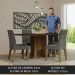 Conjunto Sala de Jantar Mesa Tampo de Madeira 4 Cadeiras Rustic/Preto/Silver Keila Madesa