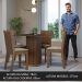 Conjunto Sala de Jantar Mesa Tampo de Madeira 4 Cadeiras Rustic/Preto/Sintético Bege Samara Madesa
