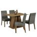 Conjunto Sala de Jantar Mesa Tampo de Madeira 4 Cadeiras Rustic/Silver Agnes Madesa