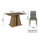 Conjunto Sala de Jantar Mesa Tampo de Madeira 4 Cadeiras Rustic/Silver Agnes Madesa