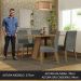 Conjunto Sala de Jantar Mesa Tampo de Madeira 4 Cadeiras Rustic/Silver Agnes Madesa