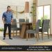 Conjunto Sala de Jantar Mesa Tampo de Madeira 4 Cadeiras Rustic/Silver Gisele Madesa