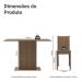 Conjunto Sala de Jantar Mesa Tampo de Madeira 4 Cadeiras Rustic/Silver Luana Madesa