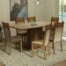 Conjunto Sala de Jantar Mesa Tampo de Madeira 6 Cadeiras Crema/Rustic/Bege Augusta Madesa