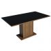 Conjunto Sala de Jantar Mesa Tampo de Madeira 6 Cadeiras Preto/Rustic Augusta Madesa