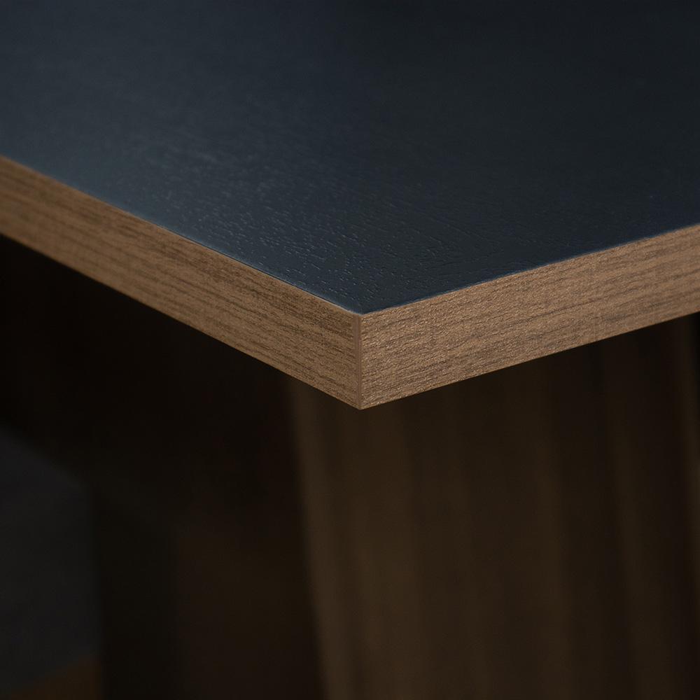 Conjunto Sala de Jantar Mesa Tampo de Madeira 6 Cadeiras Preto/Rustic Augusta Madesa