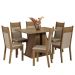 Conjunto Sala de Jantar Mesa Tampo de Madeira 6 Cadeiras Rustic/Bege Beverly Madesa