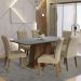 Conjunto Sala de Jantar Mesa Tampo de Madeira 6 Cadeiras Rustic/Cinza/Imperial Britney Madesa