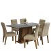Conjunto Sala de Jantar Mesa Tampo de Madeira 6 Cadeiras Rustic/Cinza/Imperial Britney Madesa
