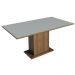Conjunto Sala de Jantar Mesa Tampo de Madeira 6 Cadeiras Rustic/Cinza/Silver Hanna Madesa