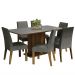 Conjunto Sala de Jantar Mesa Tampo de Madeira 6 Cadeiras Rustic/Cinza/Silver Renata Madesa