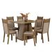 Conjunto Sala de Jantar Mesa Tampo de Madeira 6 Cadeiras Rustic/Crema/Bege Beverly Madesa