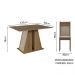 Conjunto Sala de Jantar Mesa Tampo de Madeira 6 Cadeiras Rustic/Crema/Bege Beverly Madesa