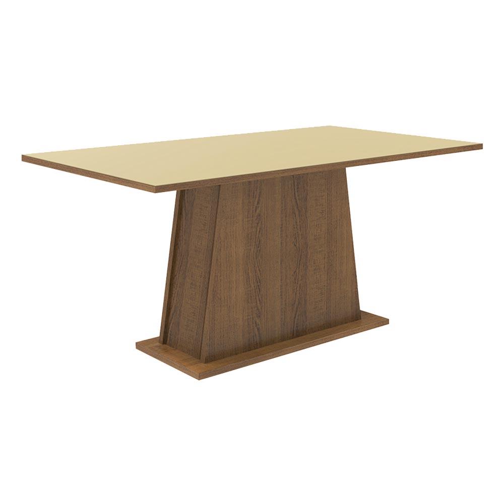 Conjunto Sala de Jantar Mesa Tampo de Madeira 6 Cadeiras Rustic/Crema/Imperial Britney Madesa