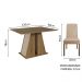 Conjunto Sala de Jantar Mesa Tampo de Madeira 6 Cadeiras Rustic/Crema/Imperial Cheryl Madesa