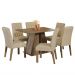 Conjunto Sala de Jantar Mesa Tampo de Madeira 6 Cadeiras Rustic/Crema/Imperial Fabiana Madesa
