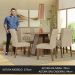 Conjunto Sala de Jantar Mesa Tampo de Madeira 6 Cadeiras Rustic/Crema/Imperial Fabiana Madesa