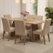 Conjunto Sala de Jantar Mesa Tampo de Madeira 6 Cadeiras Rustic/Crema/Imperial Madison Madesa