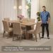 Conjunto Sala de Jantar Mesa Tampo de Madeira 6 Cadeiras Rustic/Crema/Imperial Madison Madesa