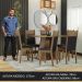 Conjunto Sala de Jantar Mesa Tampo de Madeira 6 Cadeiras Rustic/Crema/Preto Beverly Madesa