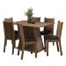 Conjunto Sala de Jantar Mesa Tampo de Madeira 6 Cadeiras Rustic/Crema/Preto Sharon Madesa
