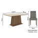 Conjunto Sala de Jantar Mesa Tampo de Madeira 6 Cadeiras Rustic/Crema/Silver Britney Madesa