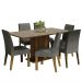 Conjunto Sala de Jantar Mesa Tampo de Madeira 6 Cadeiras Rustic/Crema/Silver Renata Madesa