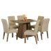 Conjunto Sala de Jantar Mesa Tampo de Madeira 6 Cadeiras Rustic/Imperial Fabiana Madesa